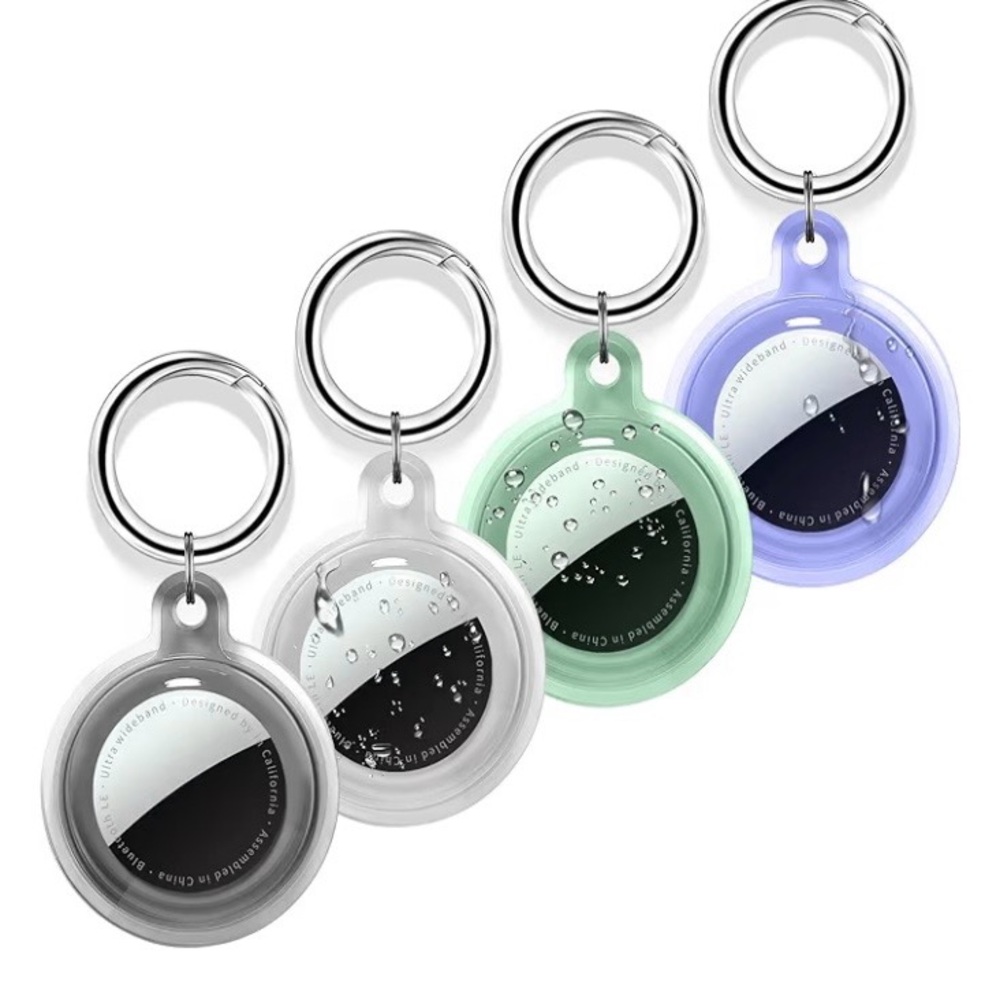 Compatible with AirTag (Gen 1&2) with Keychain, 4 Pack 360° Protect Cases Cover